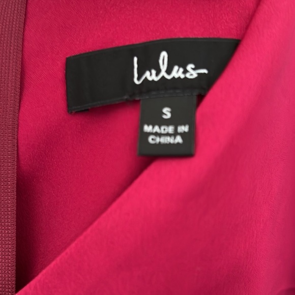 On the Floor Fuchsia Satin Ruffle Dress - Picture 8 of 8